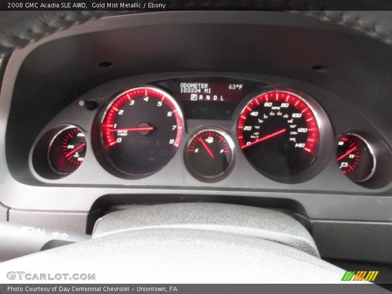 Gold Mist Metallic / Ebony 2008 GMC Acadia SLE AWD