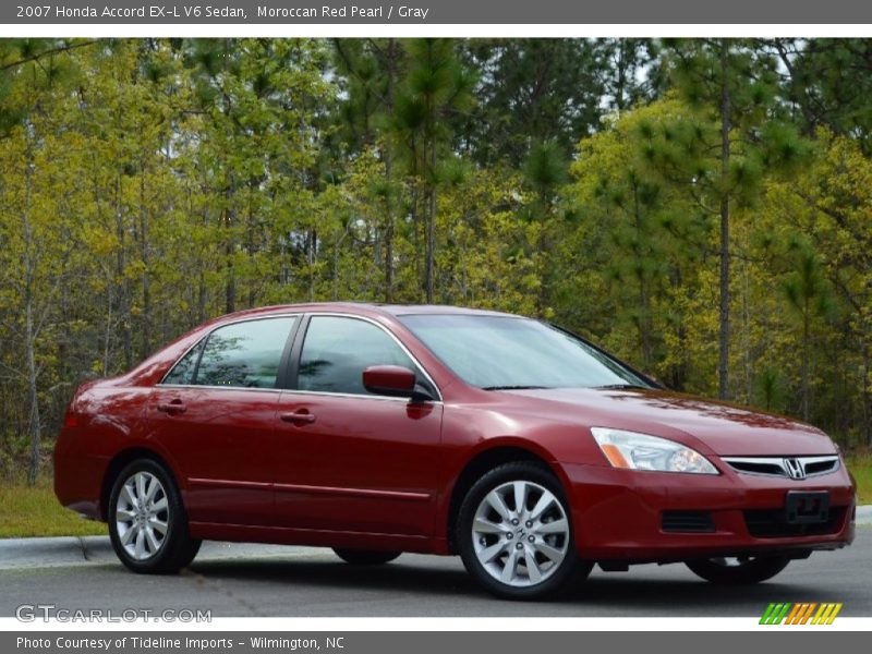 Moroccan Red Pearl / Gray 2007 Honda Accord EX-L V6 Sedan