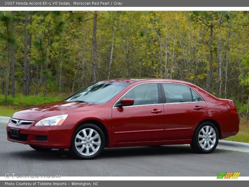 Moroccan Red Pearl / Gray 2007 Honda Accord EX-L V6 Sedan