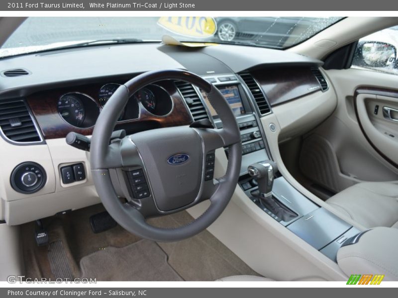 White Platinum Tri-Coat / Light Stone 2011 Ford Taurus Limited