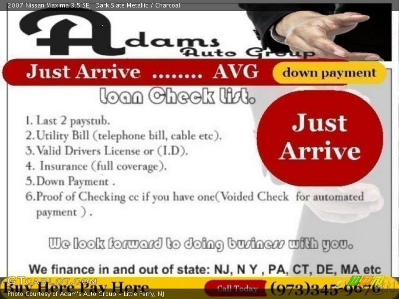 Dark Slate Metallic / Charcoal 2007 Nissan Maxima 3.5 SE