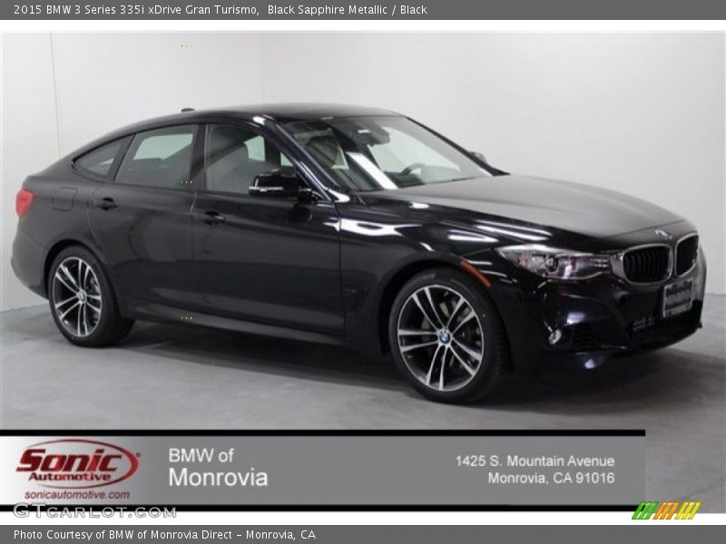 Black Sapphire Metallic / Black 2015 BMW 3 Series 335i xDrive Gran Turismo