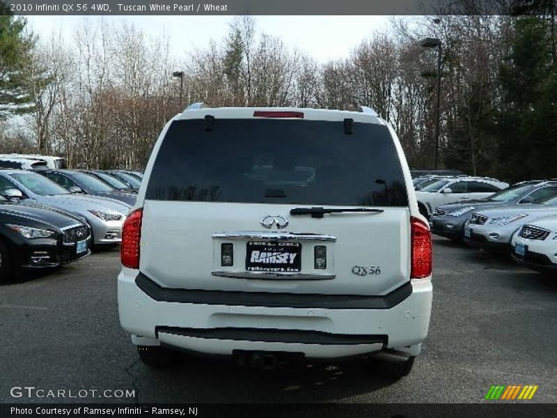 Tuscan White Pearl / Wheat 2010 Infiniti QX 56 4WD