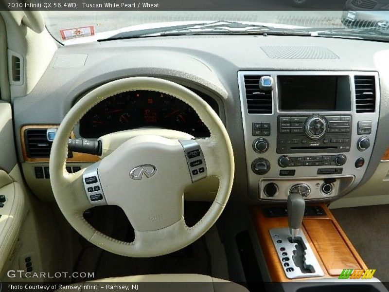Tuscan White Pearl / Wheat 2010 Infiniti QX 56 4WD