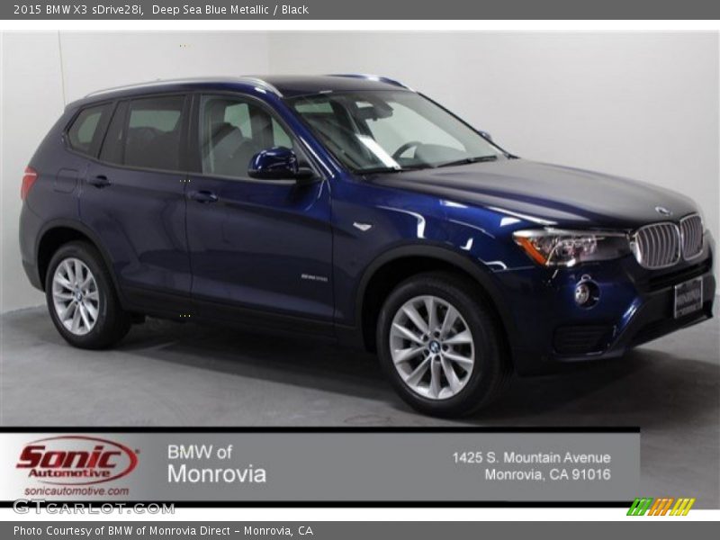 Deep Sea Blue Metallic / Black 2015 BMW X3 sDrive28i
