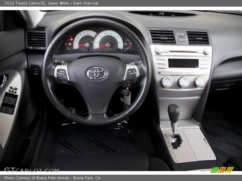 Super White / Dark Charcoal 2010 Toyota Camry SE