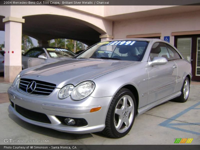 Brilliant Silver Metallic / Charcoal 2004 Mercedes-Benz CLK 500 Coupe