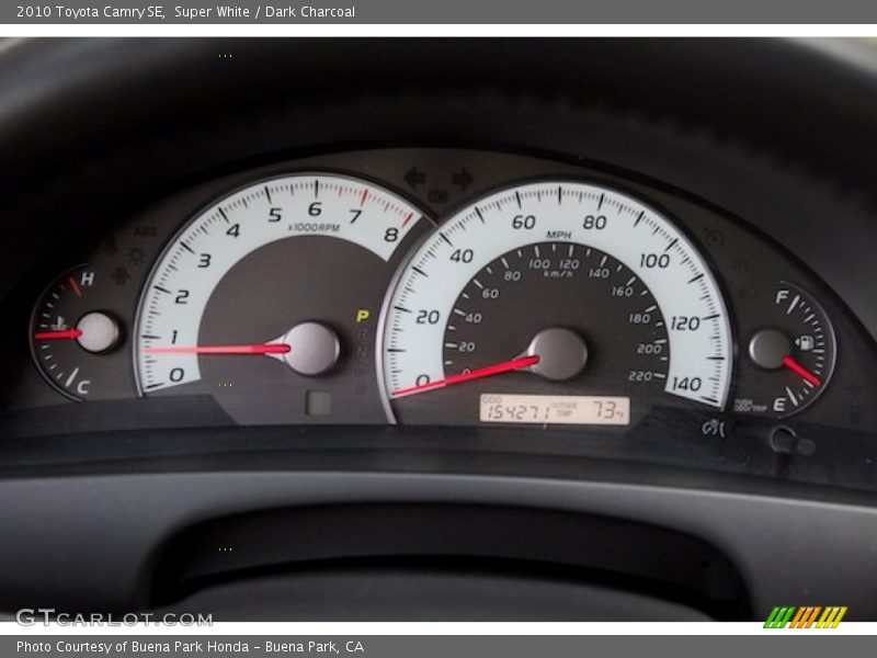 Super White / Dark Charcoal 2010 Toyota Camry SE
