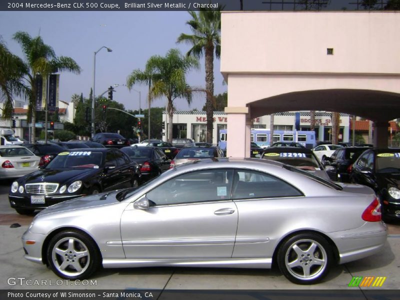 Brilliant Silver Metallic / Charcoal 2004 Mercedes-Benz CLK 500 Coupe