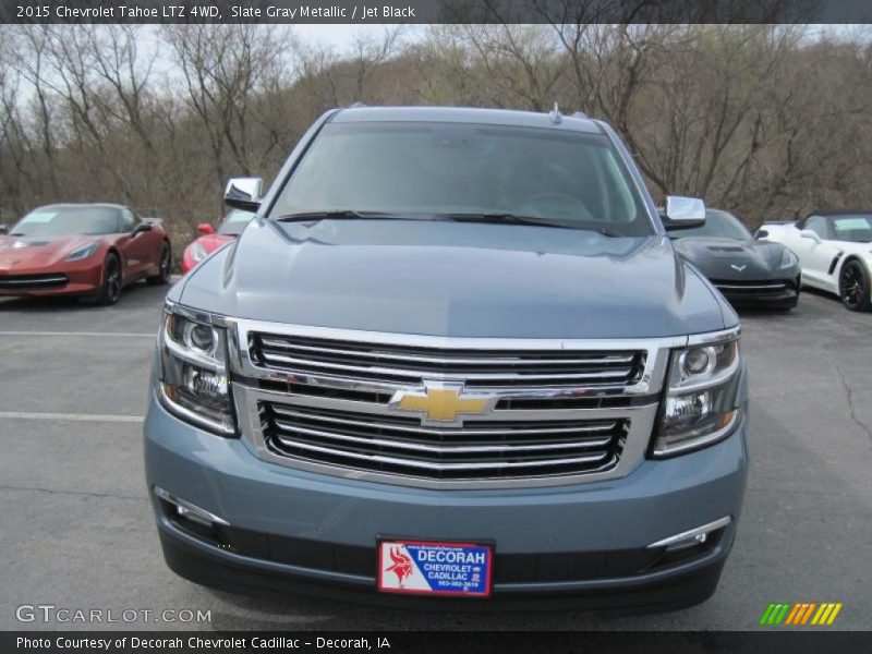 Slate Gray Metallic / Jet Black 2015 Chevrolet Tahoe LTZ 4WD