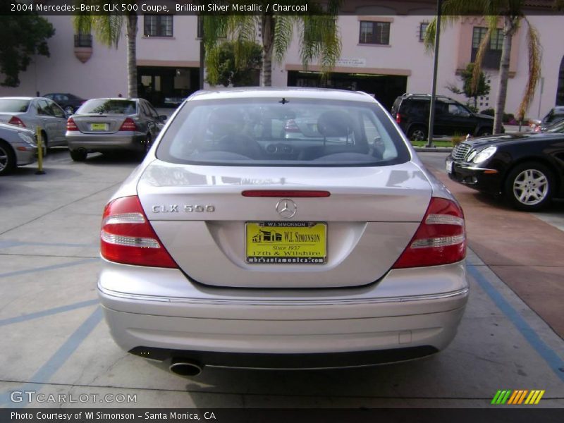 Brilliant Silver Metallic / Charcoal 2004 Mercedes-Benz CLK 500 Coupe