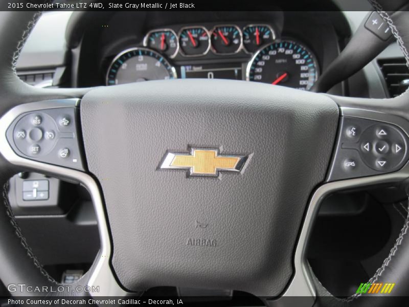 Slate Gray Metallic / Jet Black 2015 Chevrolet Tahoe LTZ 4WD
