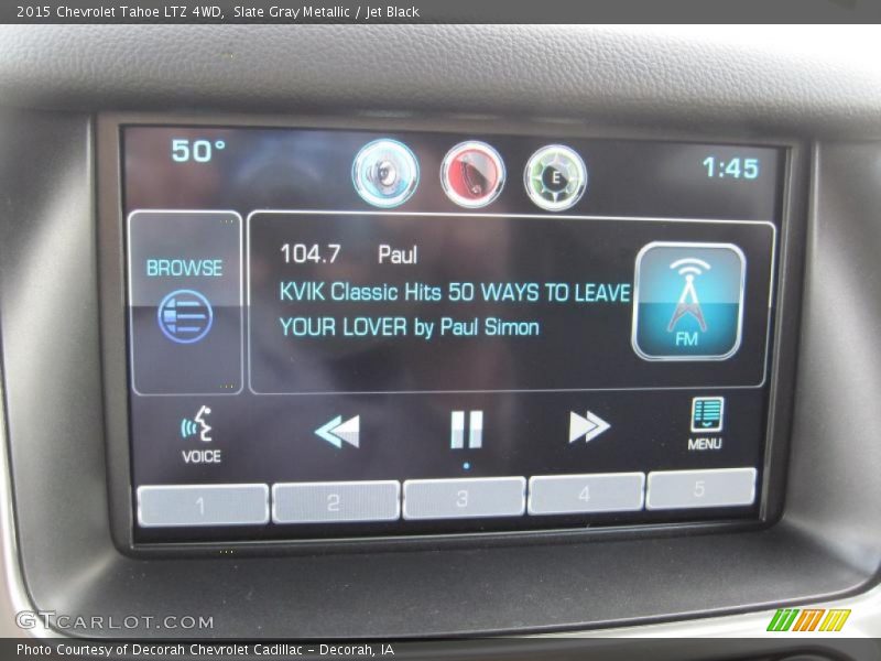 Slate Gray Metallic / Jet Black 2015 Chevrolet Tahoe LTZ 4WD