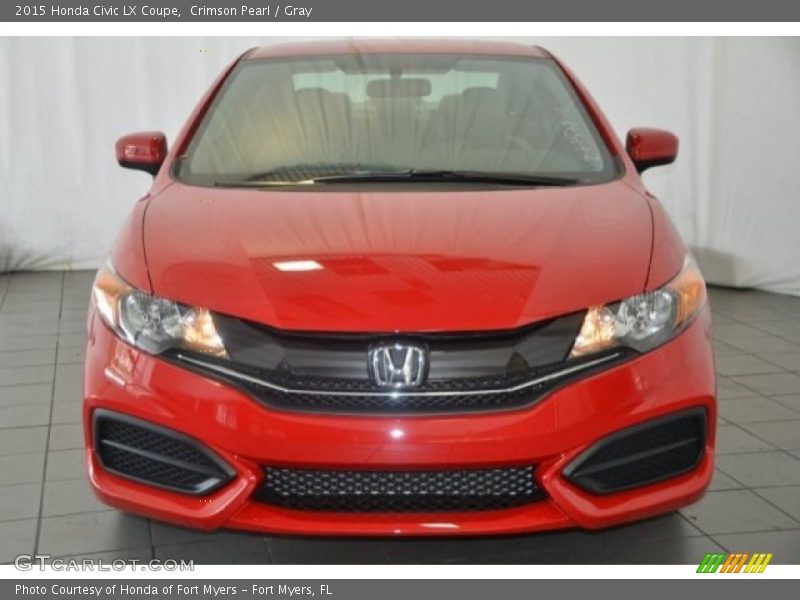 Crimson Pearl / Gray 2015 Honda Civic LX Coupe