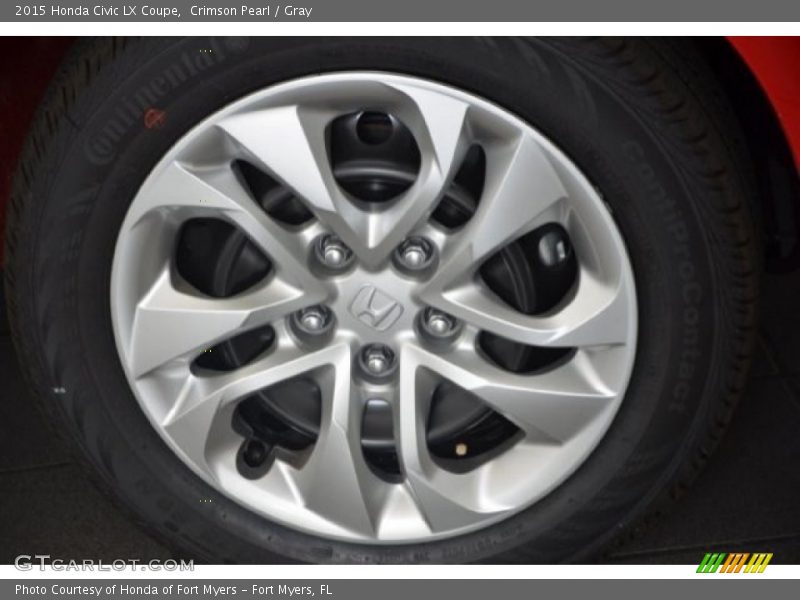 Crimson Pearl / Gray 2015 Honda Civic LX Coupe