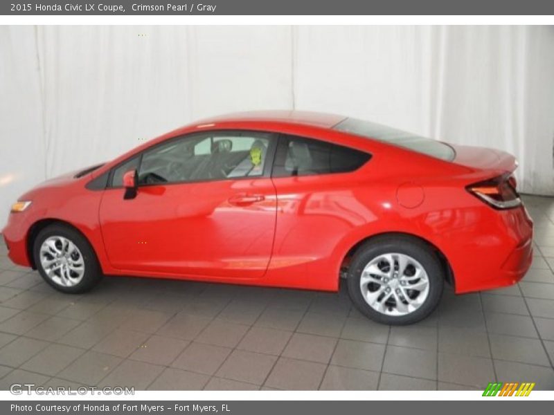Crimson Pearl / Gray 2015 Honda Civic LX Coupe