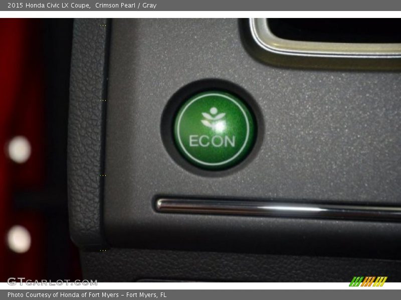 Crimson Pearl / Gray 2015 Honda Civic LX Coupe