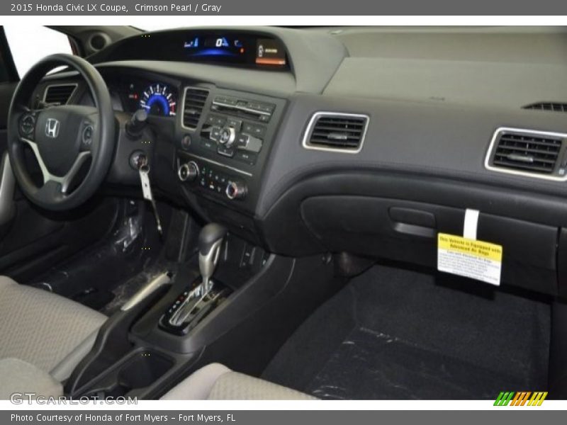 Crimson Pearl / Gray 2015 Honda Civic LX Coupe