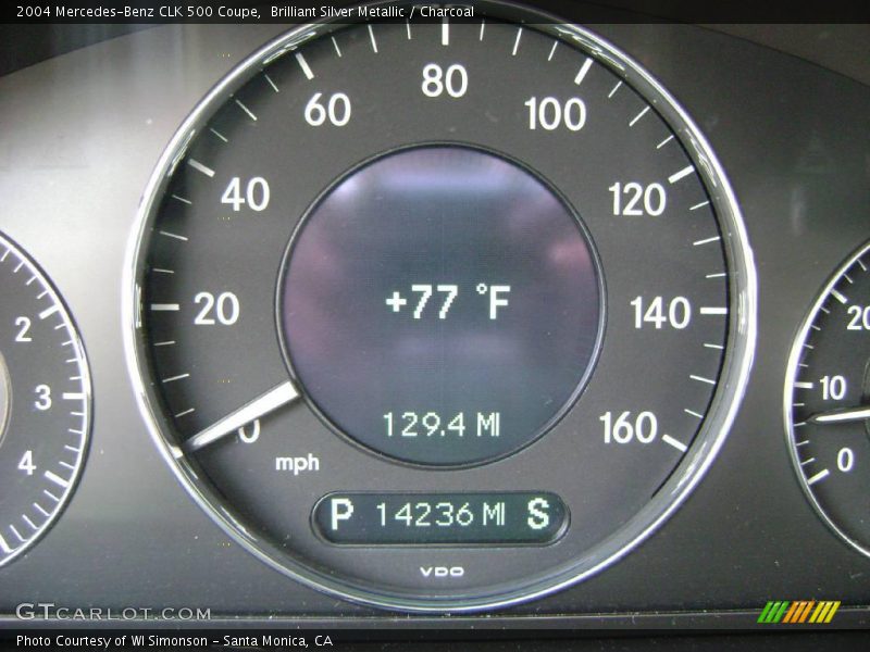 Brilliant Silver Metallic / Charcoal 2004 Mercedes-Benz CLK 500 Coupe