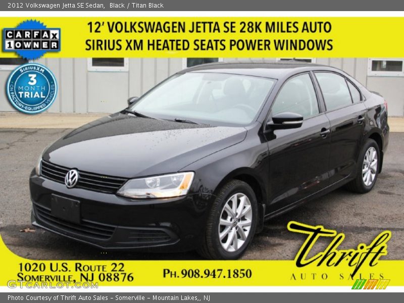 Black / Titan Black 2012 Volkswagen Jetta SE Sedan