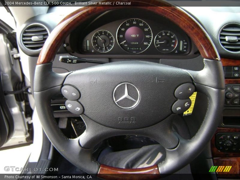Brilliant Silver Metallic / Charcoal 2004 Mercedes-Benz CLK 500 Coupe