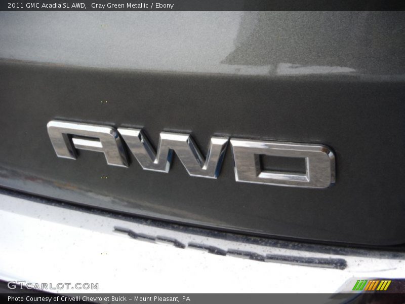 Gray Green Metallic / Ebony 2011 GMC Acadia SL AWD
