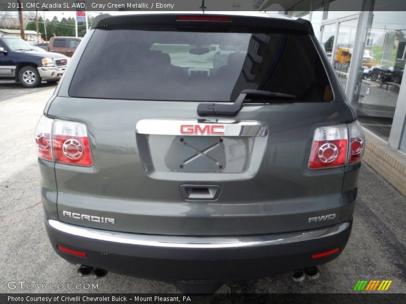 Gray Green Metallic / Ebony 2011 GMC Acadia SL AWD