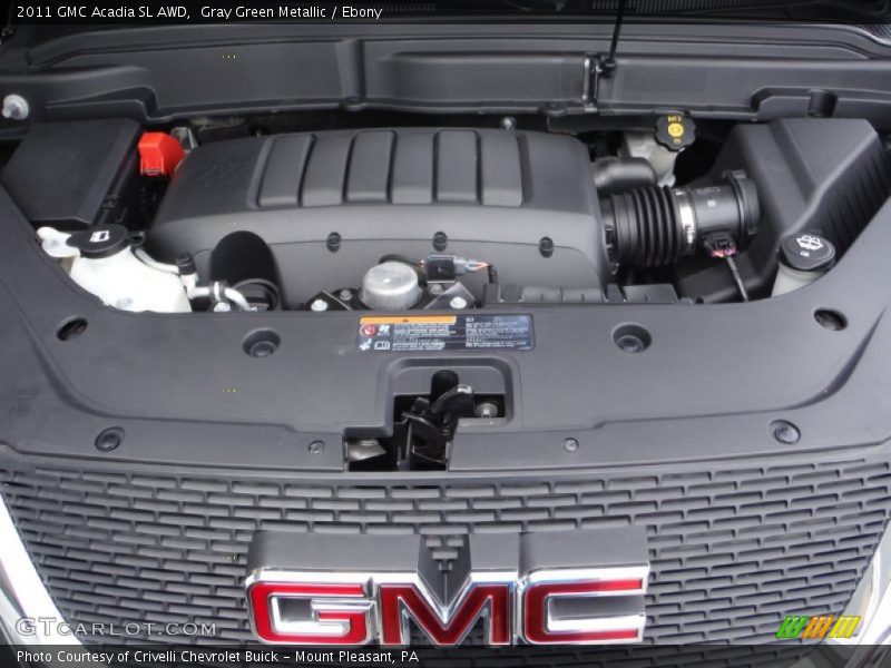 Gray Green Metallic / Ebony 2011 GMC Acadia SL AWD