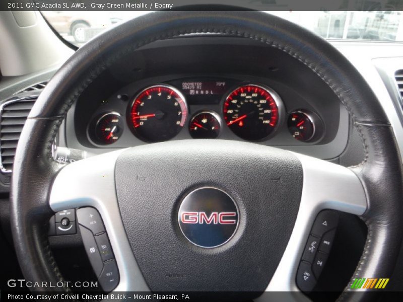 Gray Green Metallic / Ebony 2011 GMC Acadia SL AWD