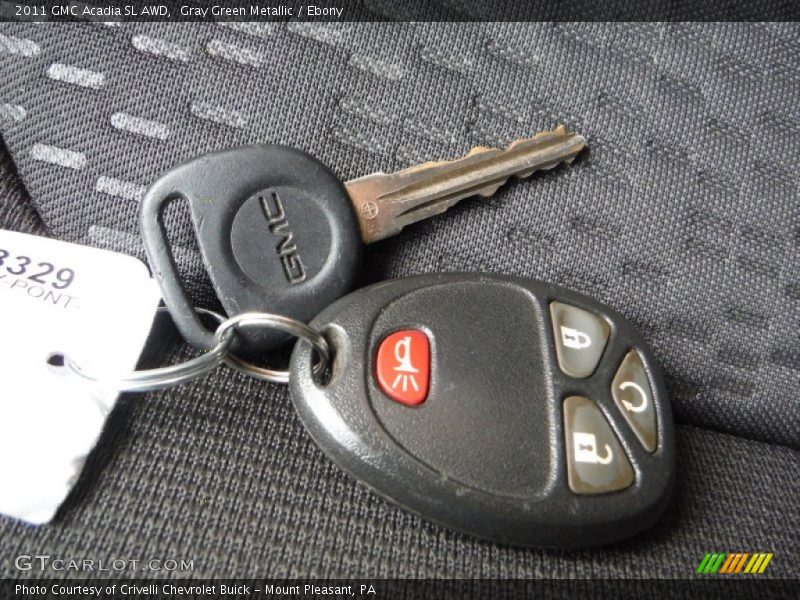 Gray Green Metallic / Ebony 2011 GMC Acadia SL AWD