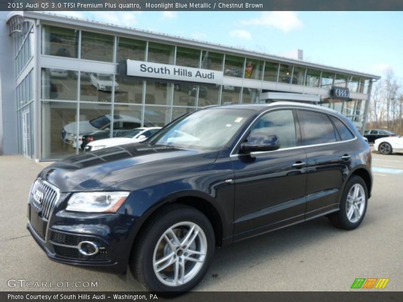 Moonlight Blue Metallic / Chestnut Brown 2015 Audi Q5 3.0 TFSI Premium Plus quattro