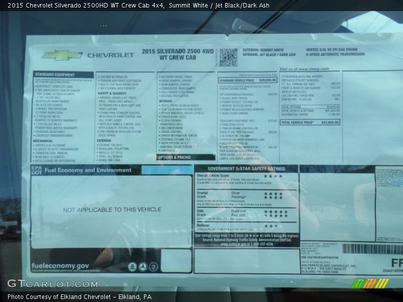 Summit White / Jet Black/Dark Ash 2015 Chevrolet Silverado 2500HD WT Crew Cab 4x4