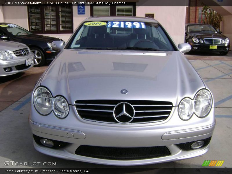 Brilliant Silver Metallic / Charcoal 2004 Mercedes-Benz CLK 500 Coupe