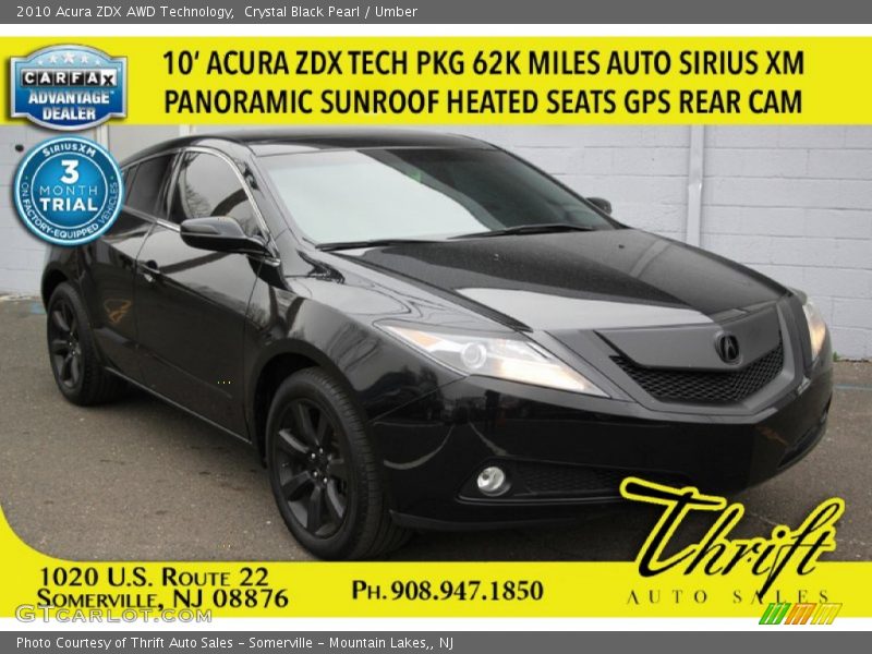 Crystal Black Pearl / Umber 2010 Acura ZDX AWD Technology