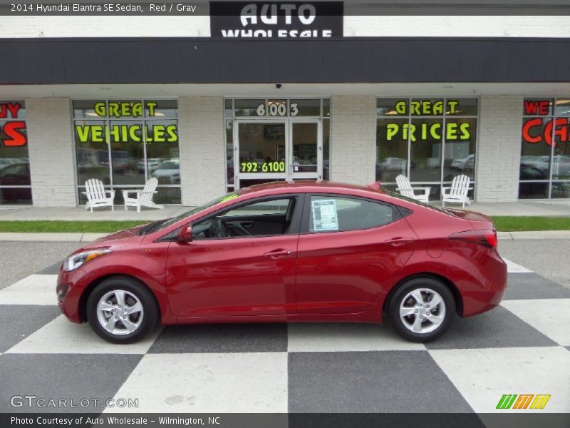 Red / Gray 2014 Hyundai Elantra SE Sedan