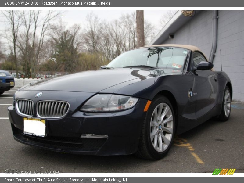 Monaco Blue Metallic / Beige 2008 BMW Z4 3.0si Roadster