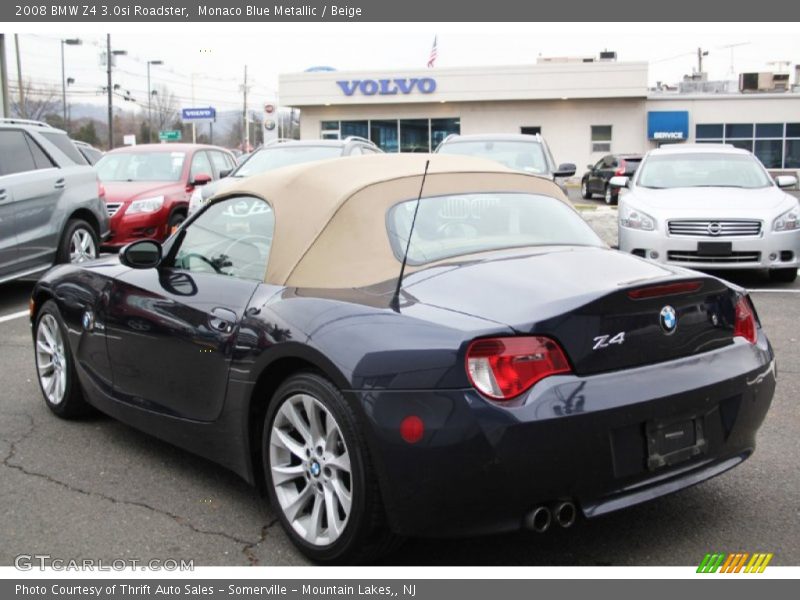 Monaco Blue Metallic / Beige 2008 BMW Z4 3.0si Roadster
