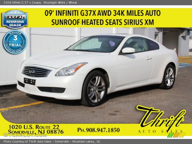 Moonlight White / Wheat 2009 Infiniti G 37 x Coupe