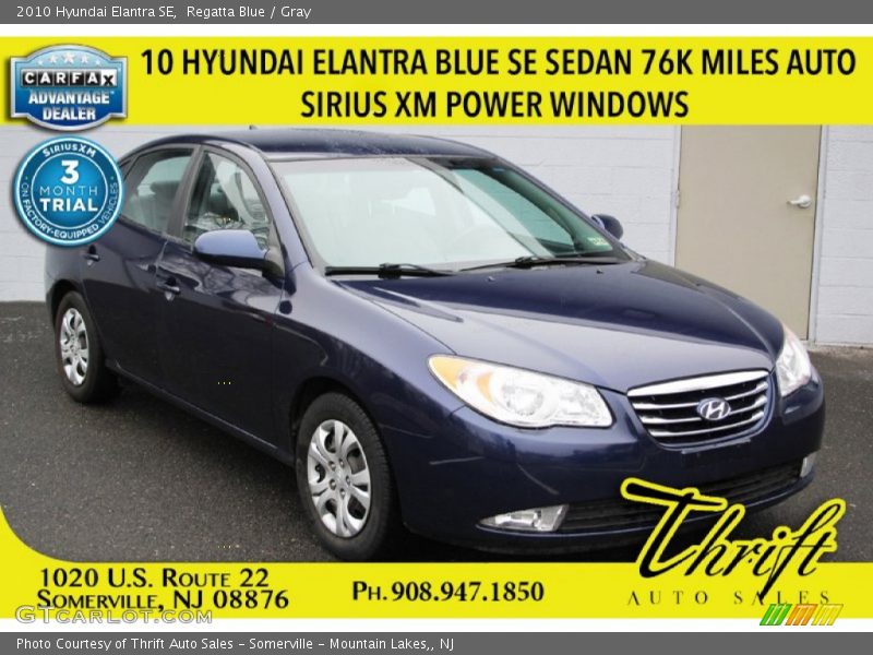 Regatta Blue / Gray 2010 Hyundai Elantra SE