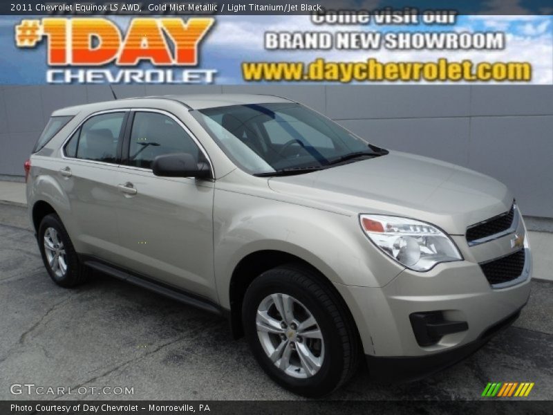 Gold Mist Metallic / Light Titanium/Jet Black 2011 Chevrolet Equinox LS AWD