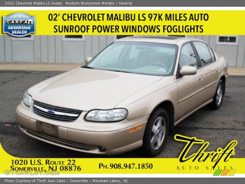 Medium Bronzemist Metallic / Neutral 2002 Chevrolet Malibu LS Sedan