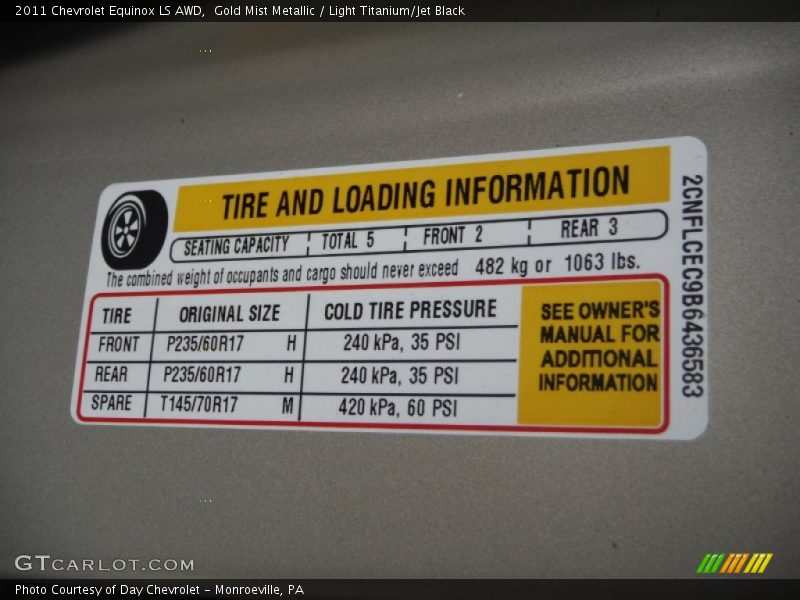 Gold Mist Metallic / Light Titanium/Jet Black 2011 Chevrolet Equinox LS AWD