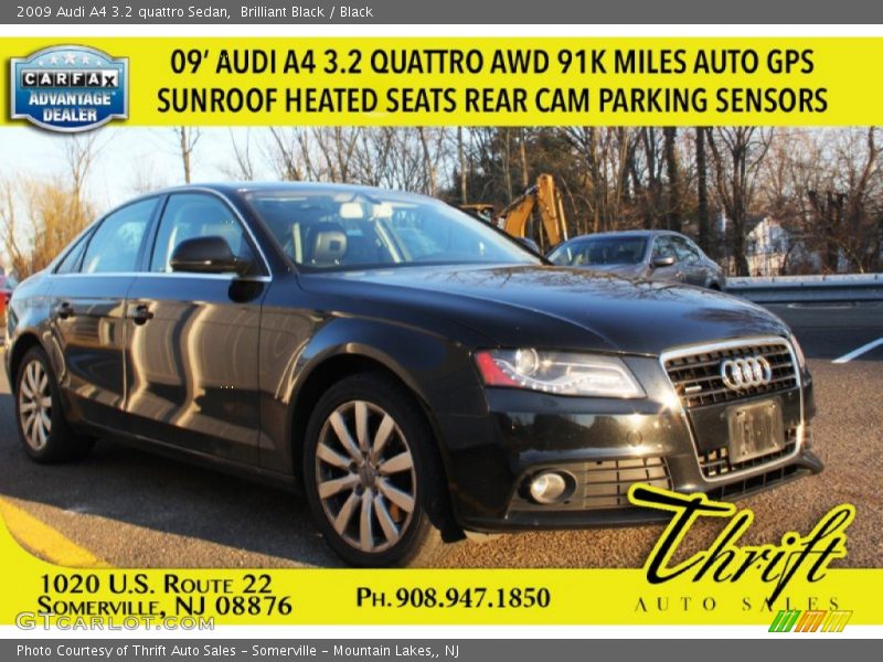 Brilliant Black / Black 2009 Audi A4 3.2 quattro Sedan