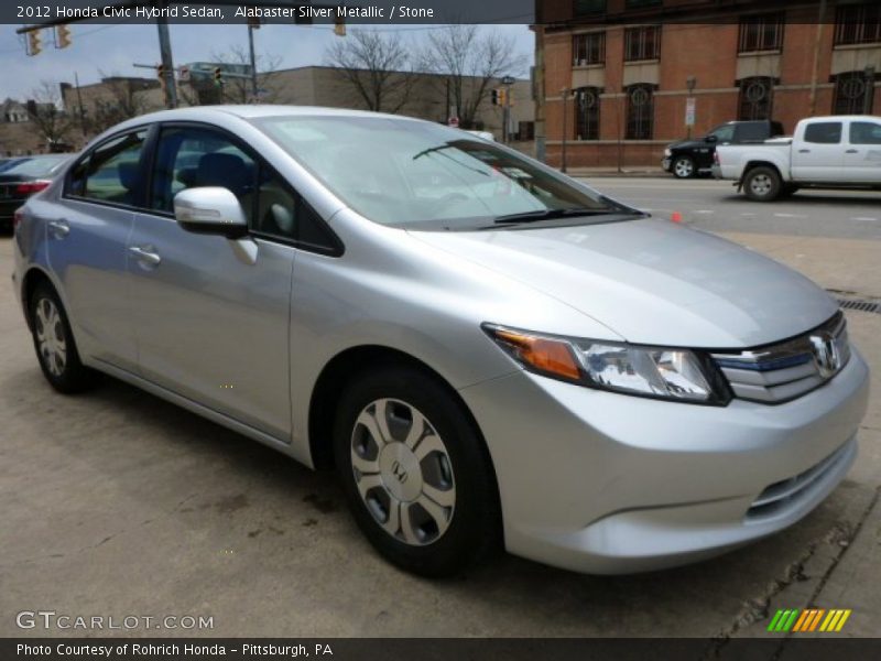 Alabaster Silver Metallic / Stone 2012 Honda Civic Hybrid Sedan