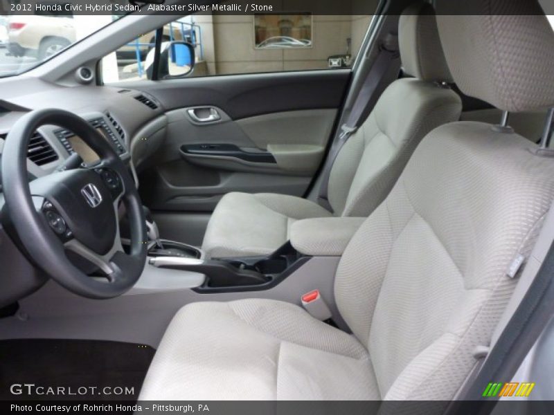 Alabaster Silver Metallic / Stone 2012 Honda Civic Hybrid Sedan