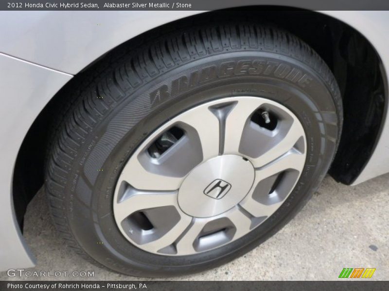 Alabaster Silver Metallic / Stone 2012 Honda Civic Hybrid Sedan
