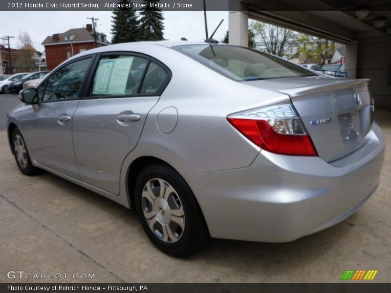 Alabaster Silver Metallic / Stone 2012 Honda Civic Hybrid Sedan
