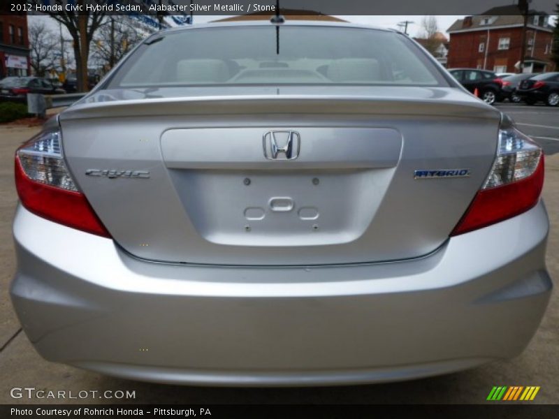 Alabaster Silver Metallic / Stone 2012 Honda Civic Hybrid Sedan