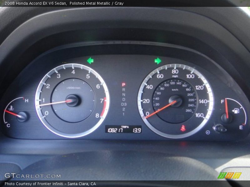 Polished Metal Metallic / Gray 2008 Honda Accord EX V6 Sedan