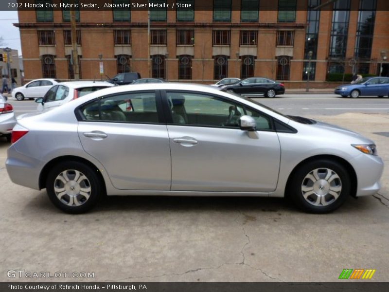 Alabaster Silver Metallic / Stone 2012 Honda Civic Hybrid Sedan